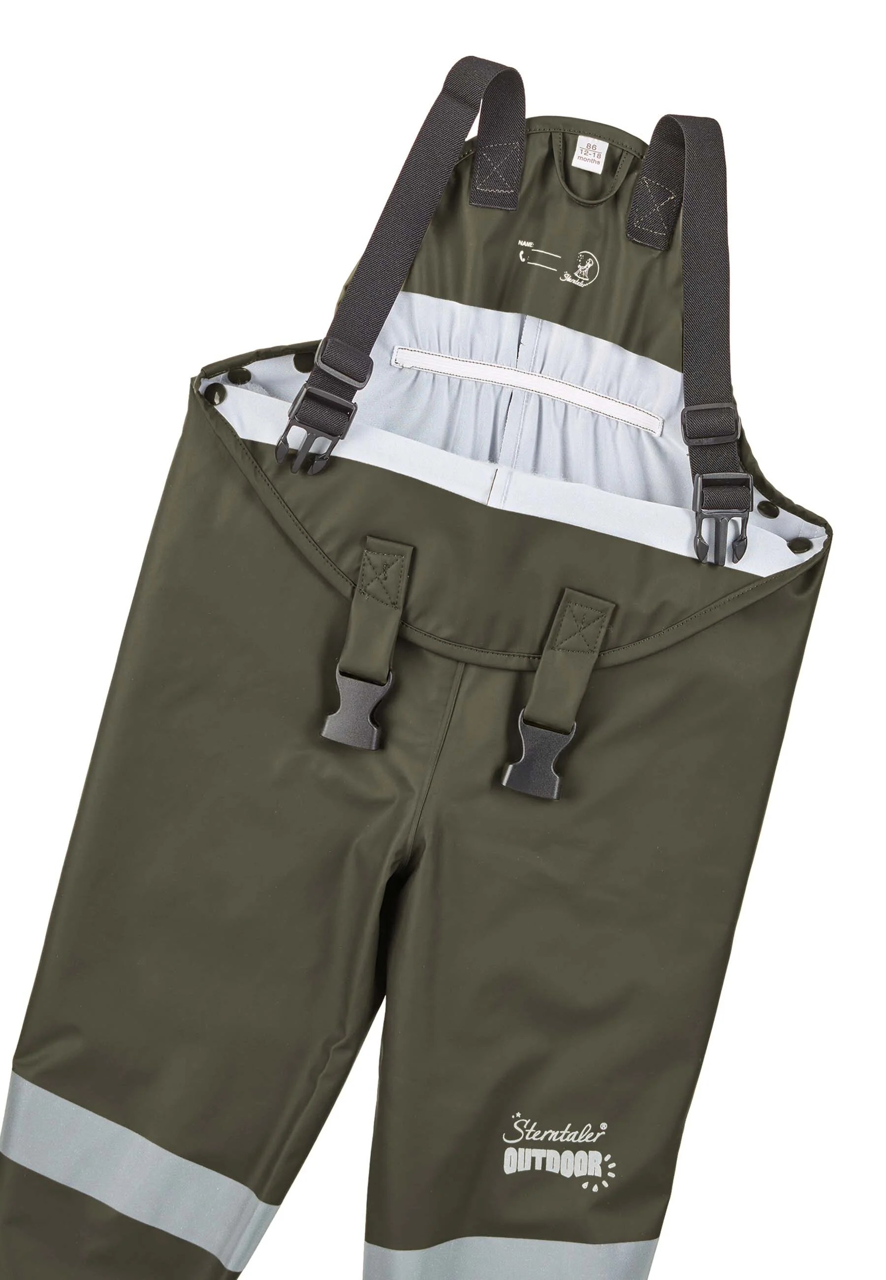 Regenträgerhose ungefüttert mit Reflektoren, uni
