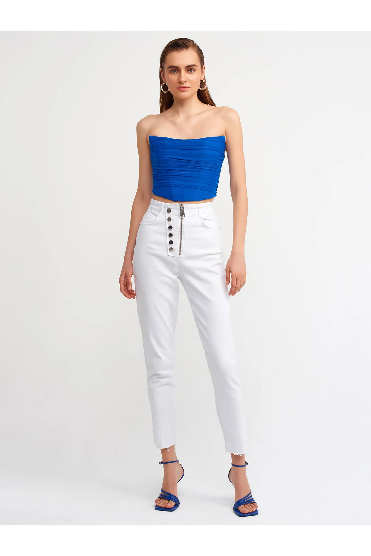 Dilvin  20132 Faltendetaillierte Bustier-Sakkos