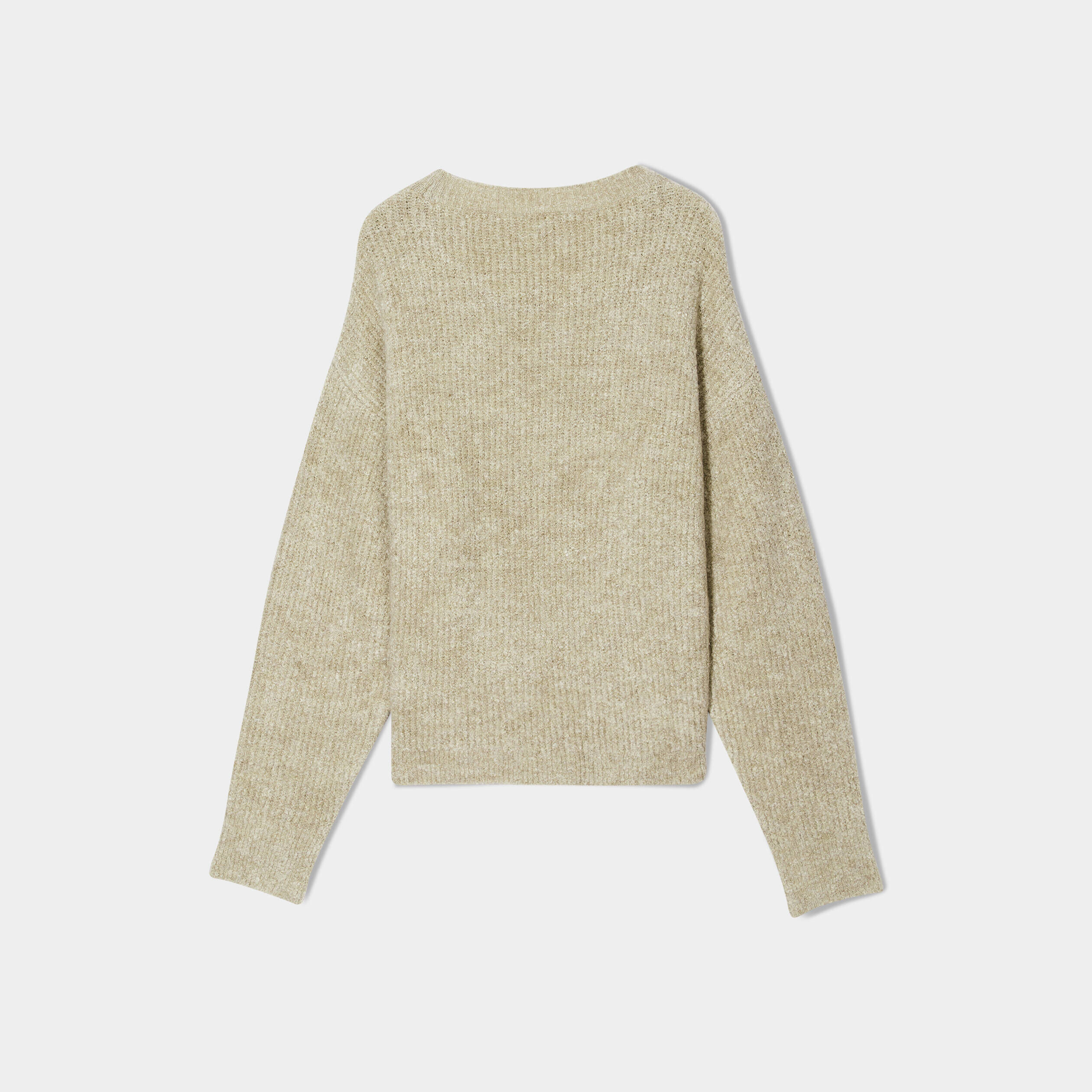 Pull manches longues col rond vert pastel femme | Cache Cache
