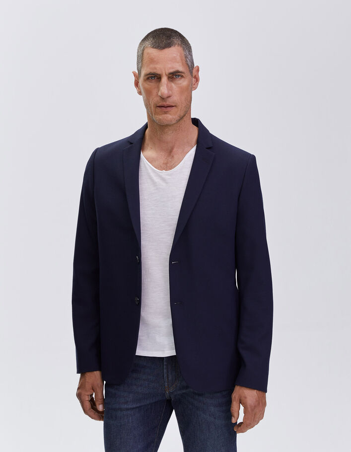 Veste de costume marine seersucker Homme