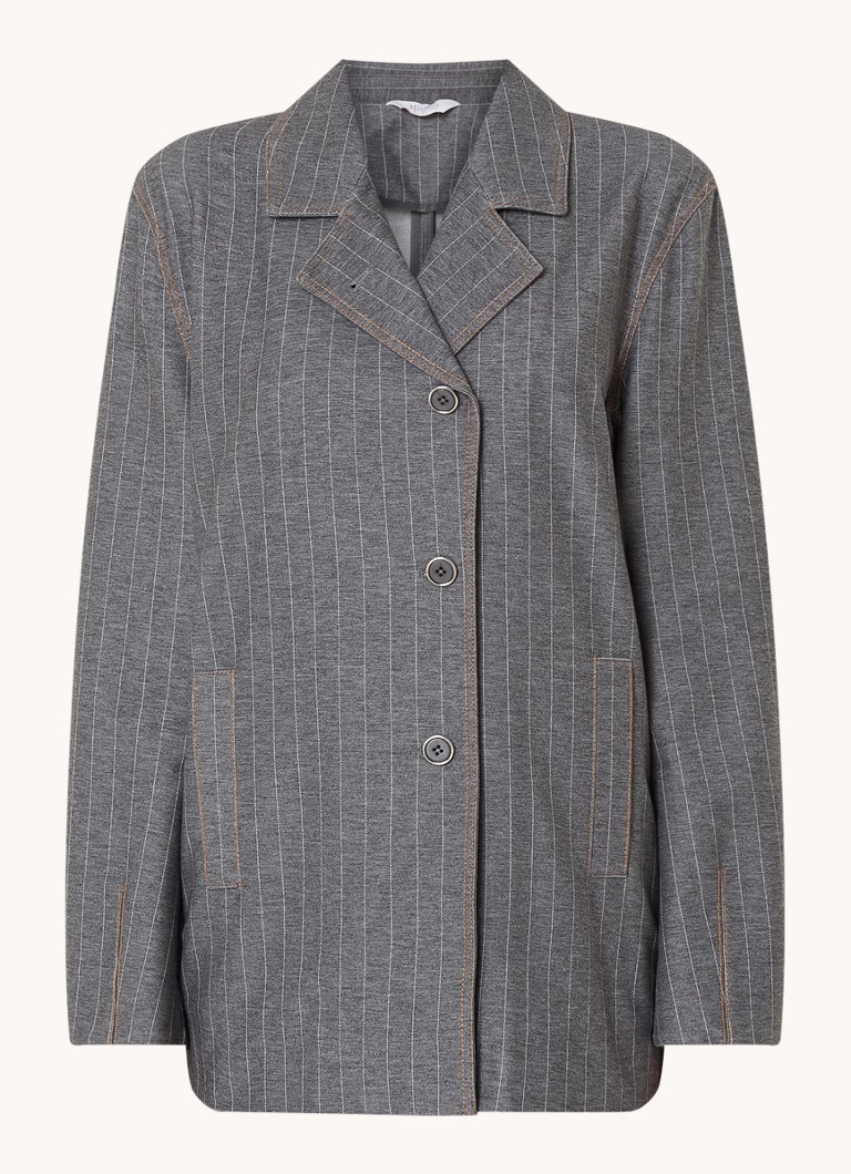 MaxMara Cavallo blézer vékony csíkkal és oldalsó zsebekkel