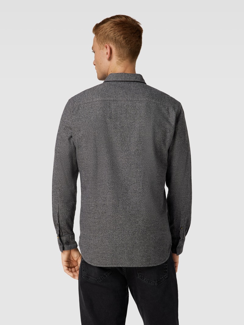 Regular Fit Freizeithemd mit Button-Down-Kragen in hellgrau meliert