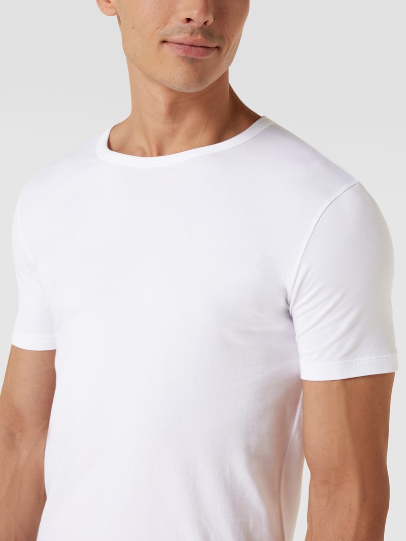 T-Shirt mit Label-Detail im 2er-Pack in weiß