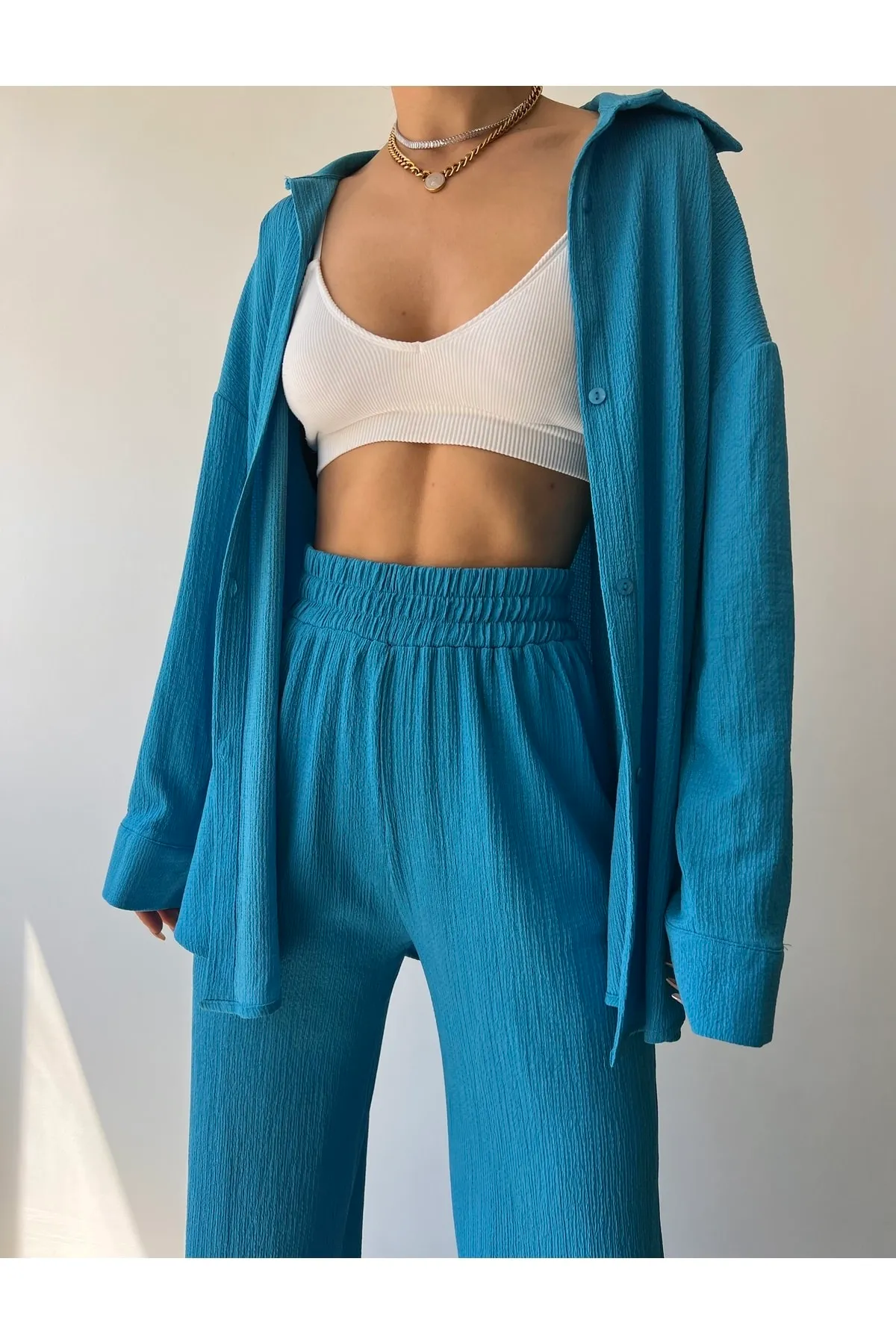 MCLLCTN  Blauer Strickanzug für Damen von Capri
