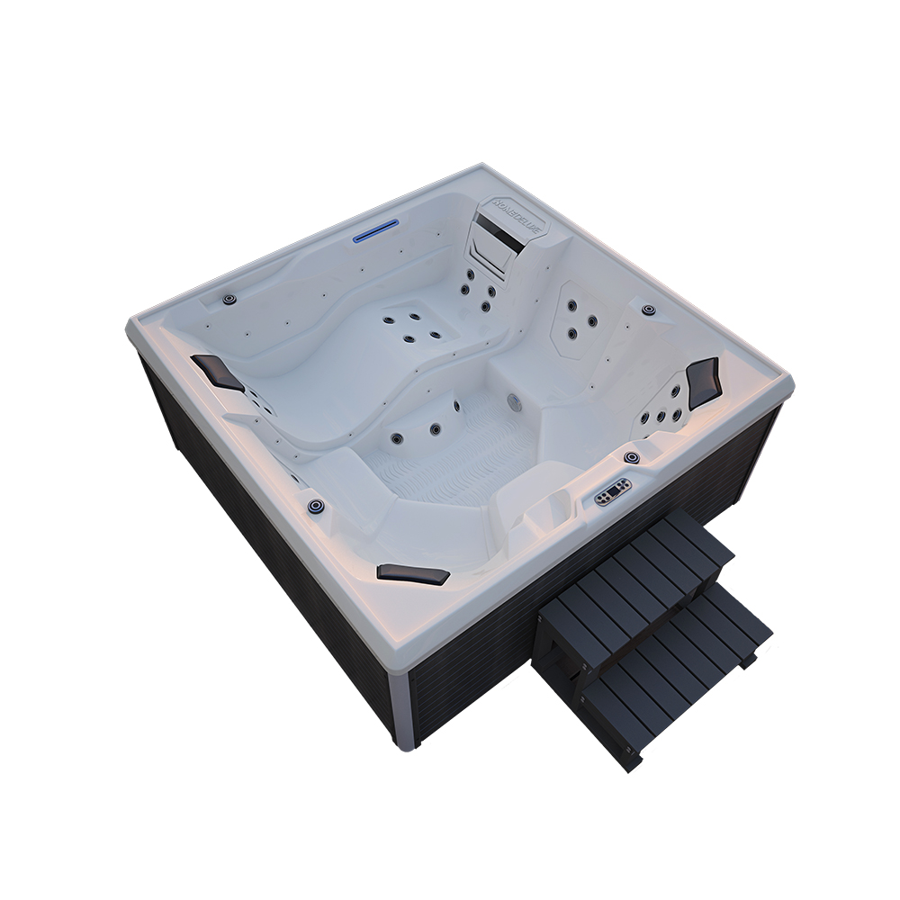 Home Deluxe Outdoor Whirlpool STREAM BIG inkl. Treppe und Thermoabdeckung