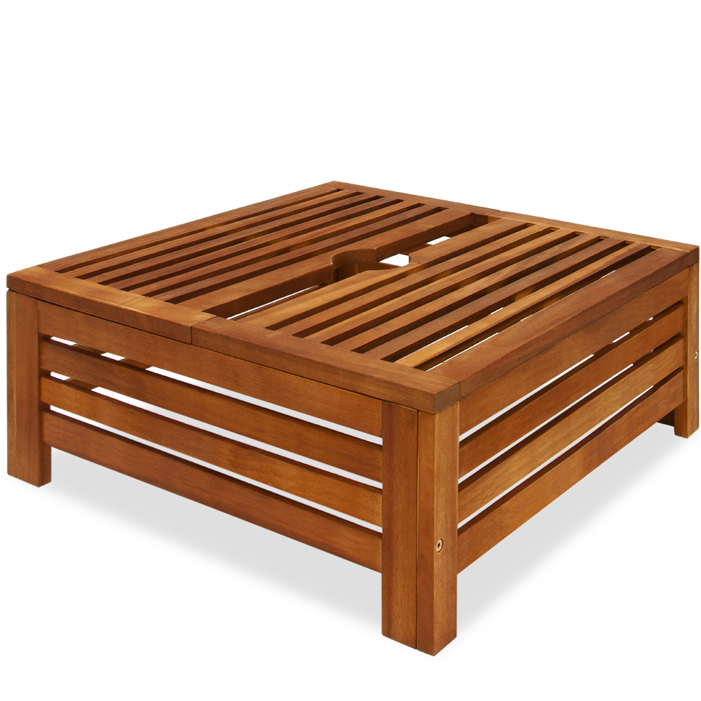 Casaria Schirmständer Abdeckung Akazie 62 x 62 x 26cm braun