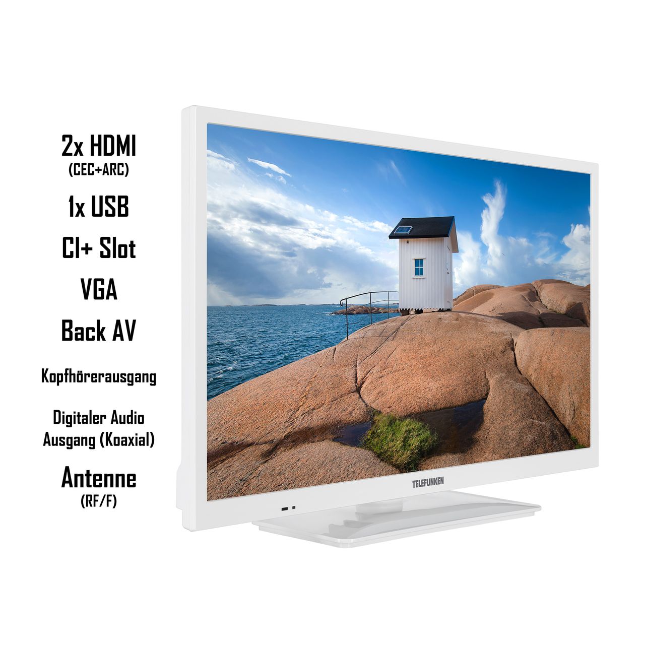 Telefunken XH24SN550MVD-W 24 Zoll Fernseher/Smart TV (HD Ready, 12 Volt, DVD-Player) - 6 Monate HD  inkl.