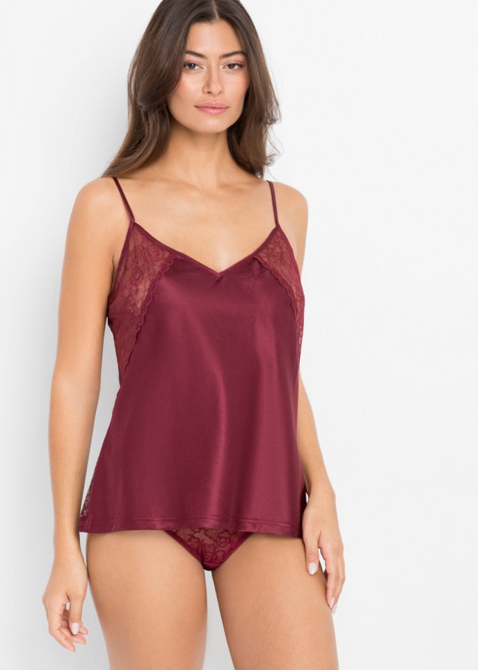 Seiden Top mit edler Spitze