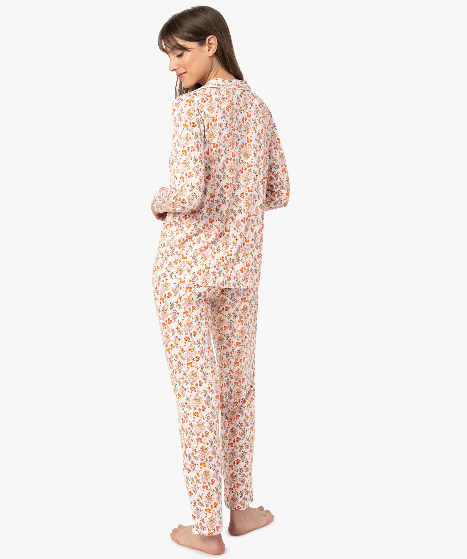 Pyjama deux pièces : chemise et pantalon femme multicolore | GEMO