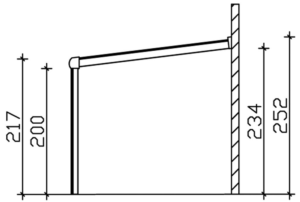 Skanholz Terrassendach Genua, BxT: 434x257 cm, Bedachung Doppelstegplatten, 434 cm Breite, verschiedene Tiefe