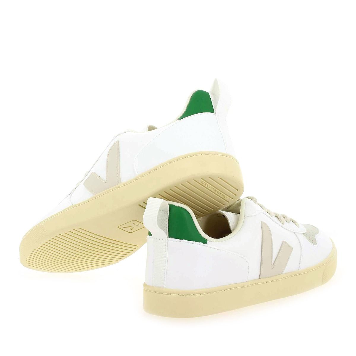 Veja  SMALL V-10 LACE - blanc vert