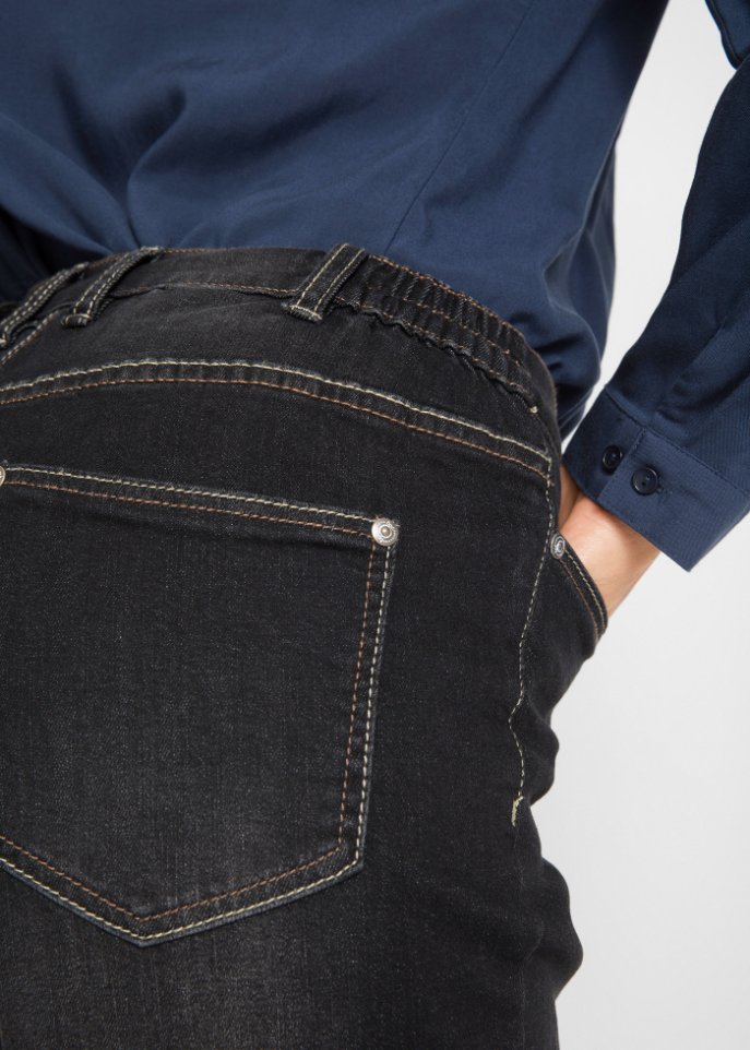 Stretch-Boyfriend-Jeans mit Bequembund