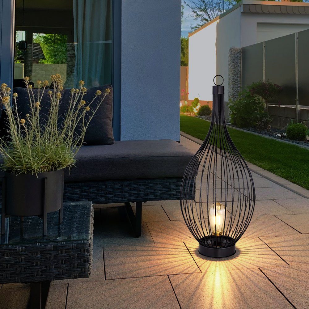 etc-shop LED Solarleuchte, LED-Leuchtmittel fest verbaut, Warmweiß, Solarleuchte Stehlampe Beistellleuchte Außenleuchte