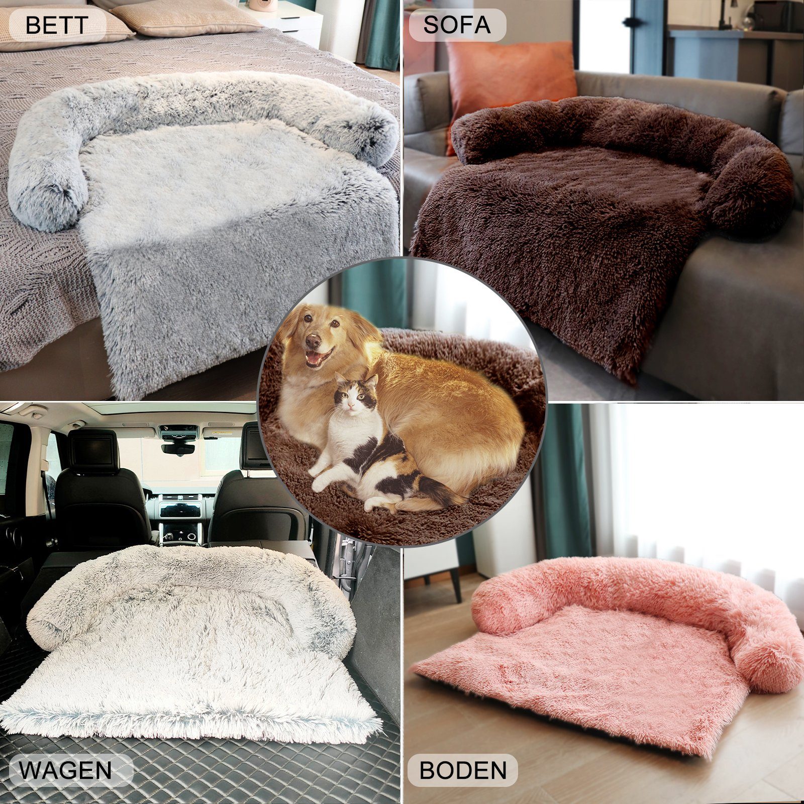 CALIYO Tiersofa Hundebett Grosse Hunde,Flauschig Haustierbett Katzenbett Waschbar, Plüsch, Schützt die Couch vor Haaren und Schmutz Anti-Rutsch/Fleckenbeständig