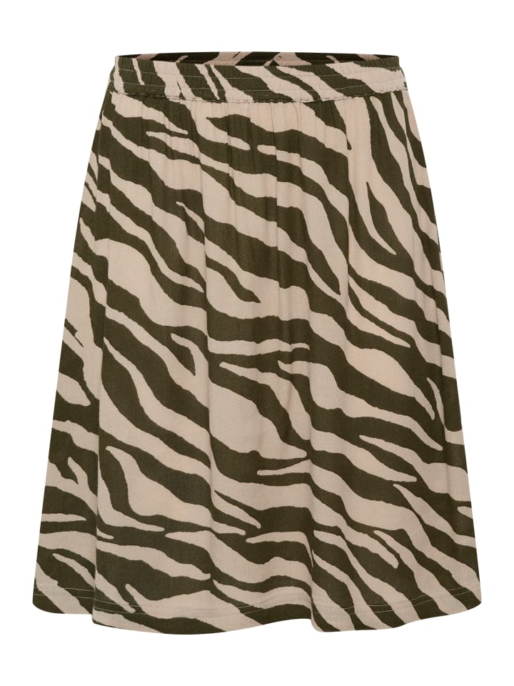 Kaffe Rock KAmarita in Sand/Green Animal Print günstig kaufen