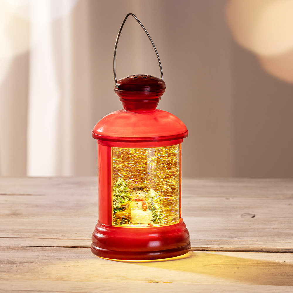 Flower Power LED-Schneelaterne LEVI - Schneemann