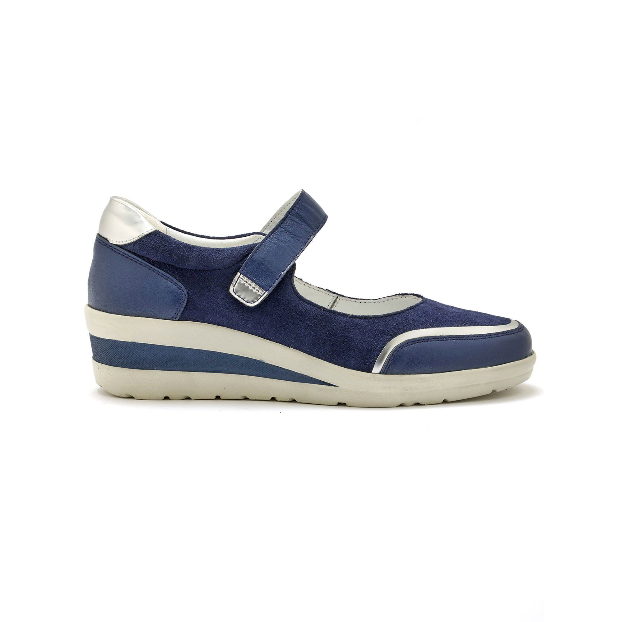 Babies scratchées compensées en cuir
