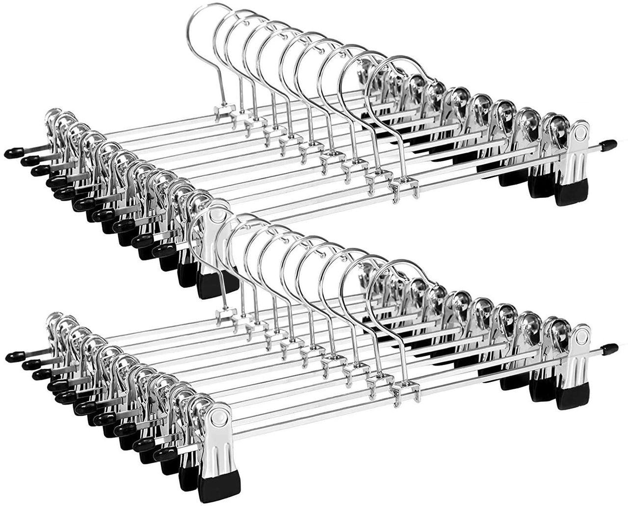 Songmics Hosenbügel aus Metall, 31 cm Kleiderbügel, 20er Set