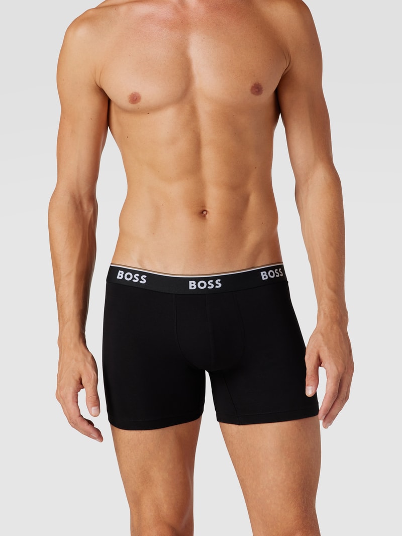 Trunks mit Logo-Bund im 3er-Pack Modell 'Power' in mittelgrau meliert