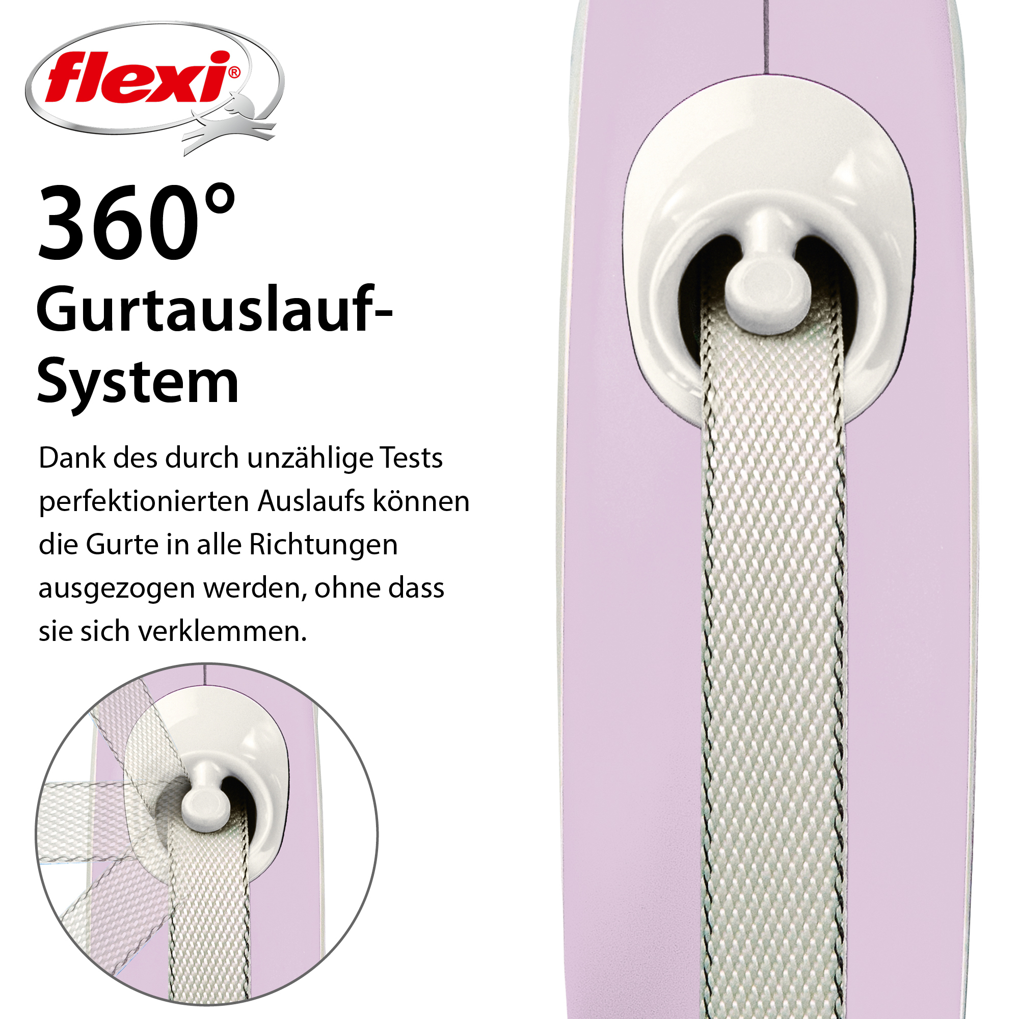 Flexi Hundeleinen Flexi New Comfort Gurt rosa M, 5 m, 25 kg
