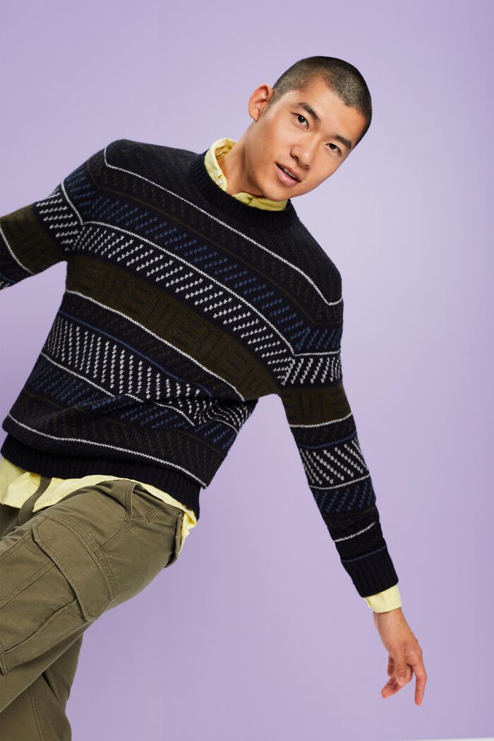 Gemusterter Pullover aus Wollmix