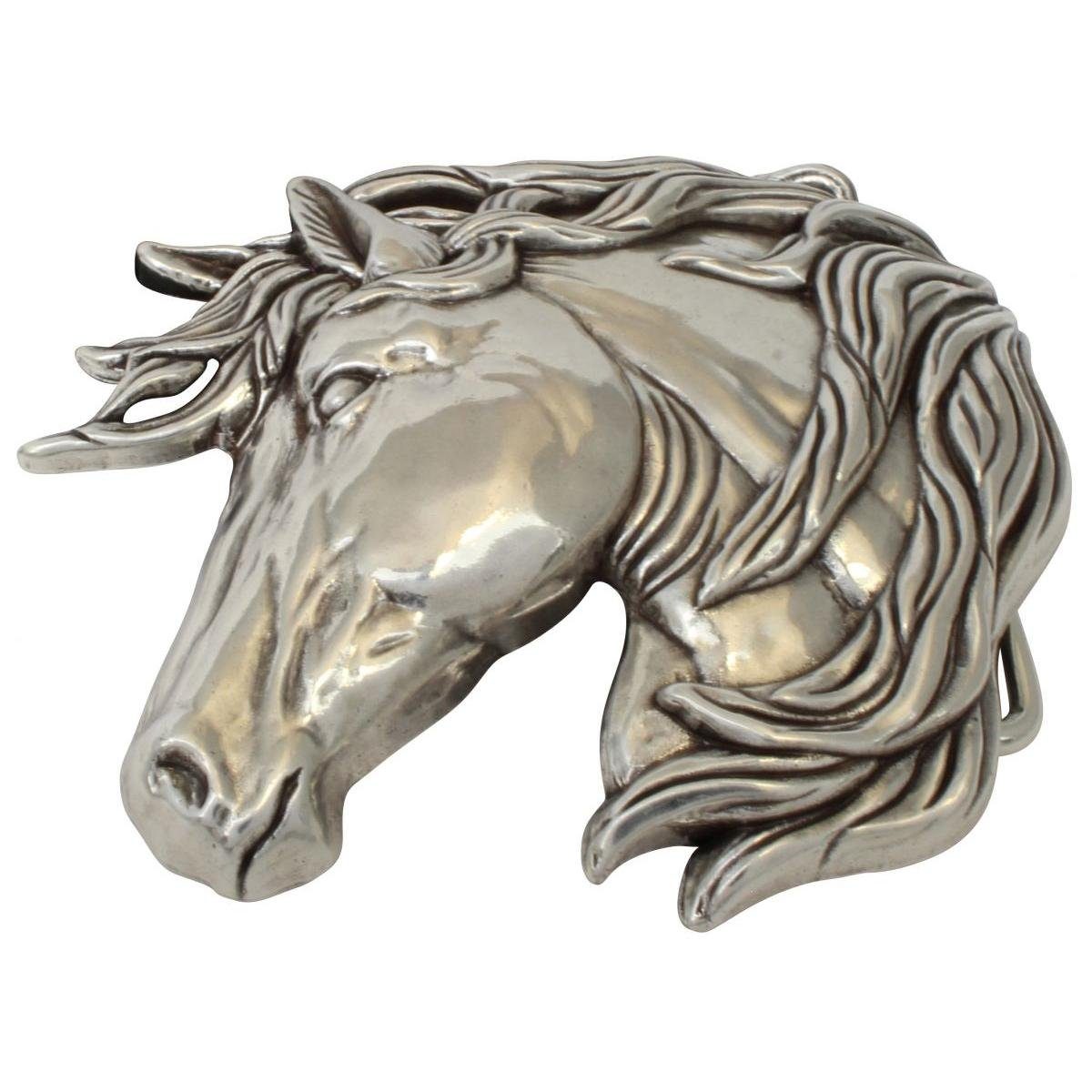 BELTINGER Gürtelschnalle Pferd 4,0 cm - Buckle Wechselschließe Gürtelschließe Reitaccessoires 4