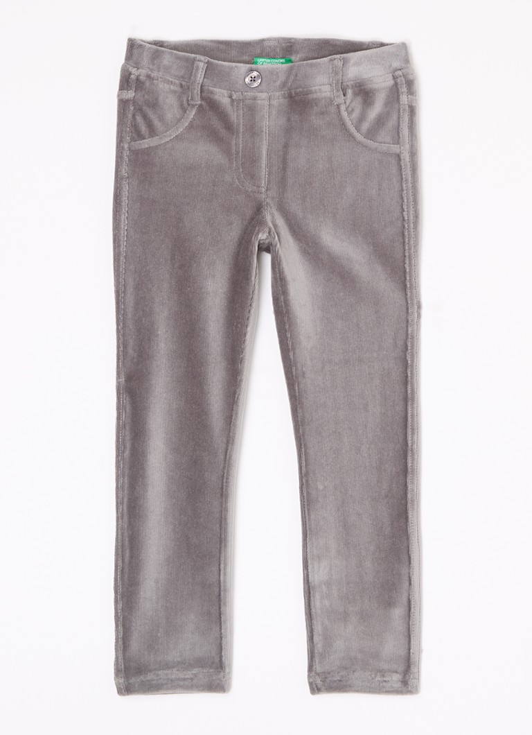 Pantaloni Benetton slim fit din catifea reiată