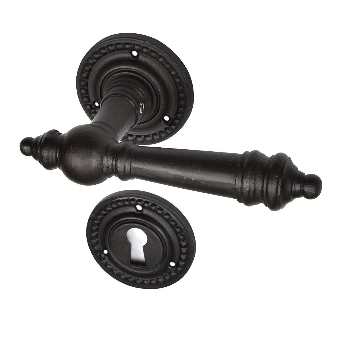 Ventano Türgriff Türbeschlag Modell LC05 in Eisen schwarz, Drücker außen