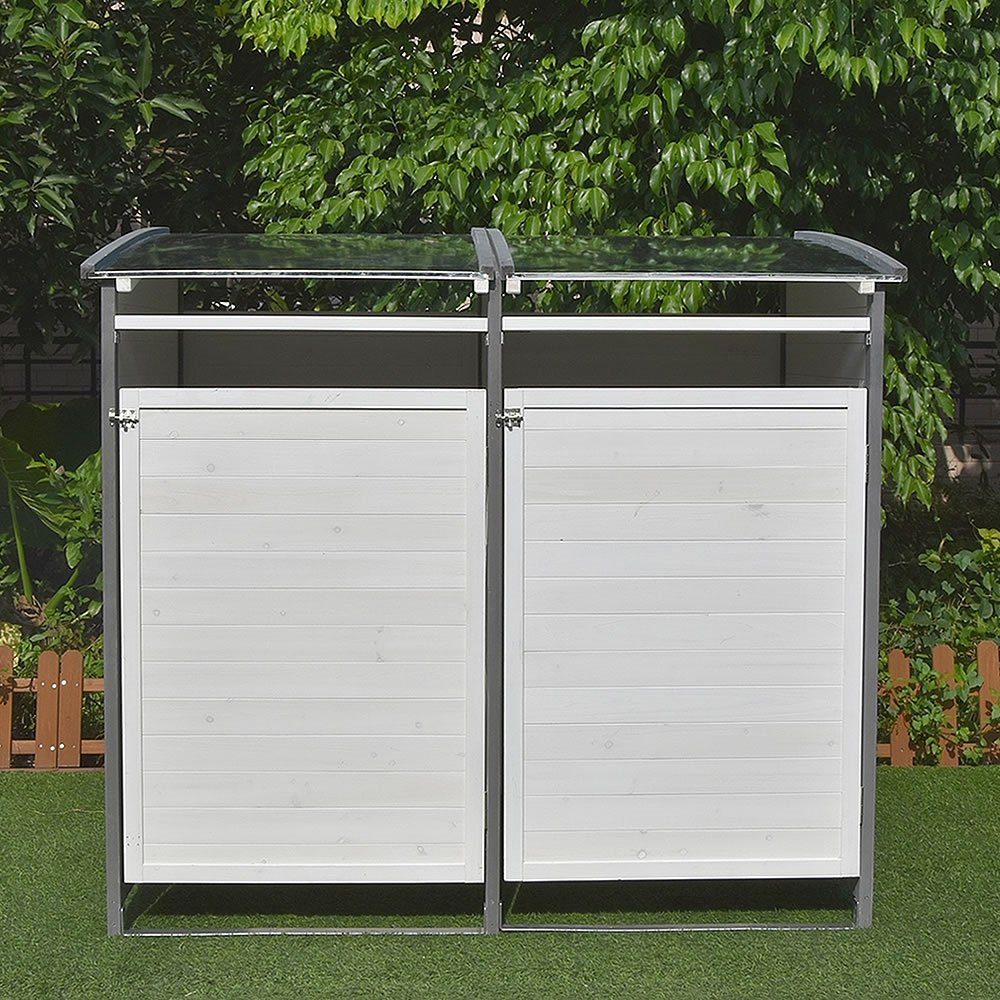 Mucola Mülltonnenbox Doppelbox für 2 Tonnen Mülltonnenverkleidung für 2x 120L oder 240L (Stück, 2 St), Witterungsbeständig