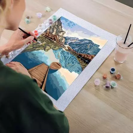 CreArt Leinwand Seeblick - Malen nach Zahlen für Erwachsene