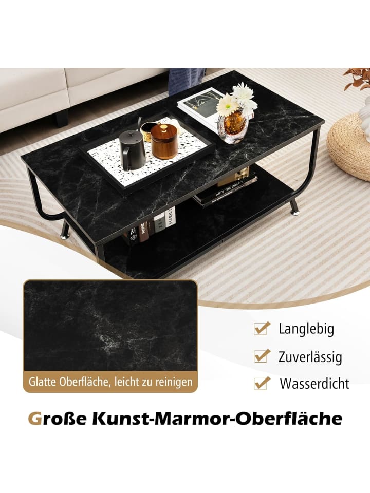 COSTWAY Couchtisch in Schwarz günstig kaufen 55 cm