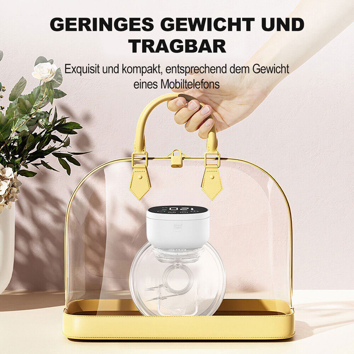 Yoyaxi Elektrische Milchpumpe Automatische Doppelmilchpumpe mit Stummschaltung, Elektrische Milchpumpe mit USB, Baby-Säuglingsernährung