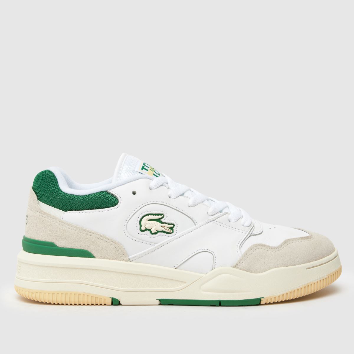 Lacoste – Lineshot-sneakers i vitt och grönt