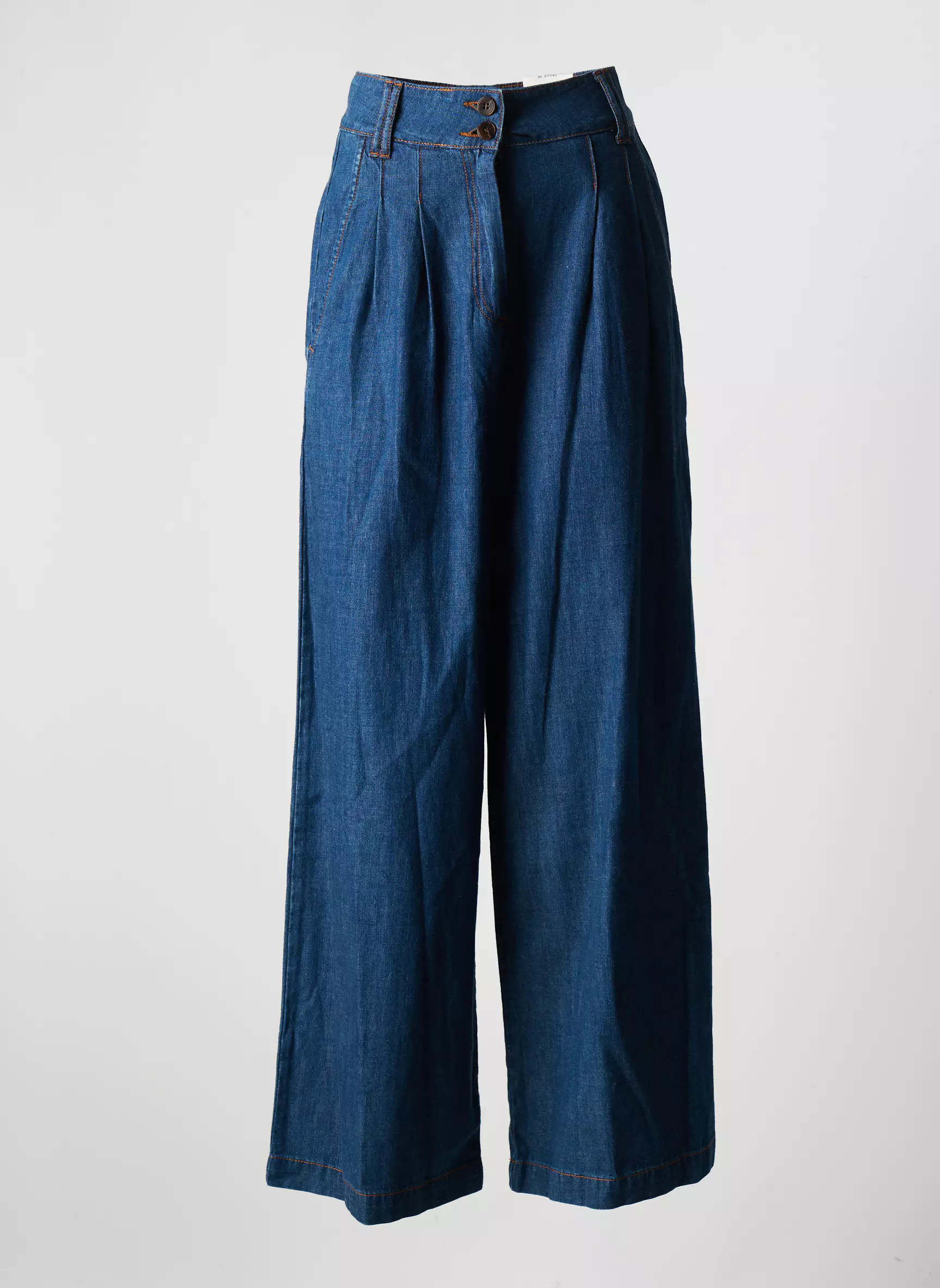 La Petite Etoile Jeans Coupe Large Femme couleur bleu