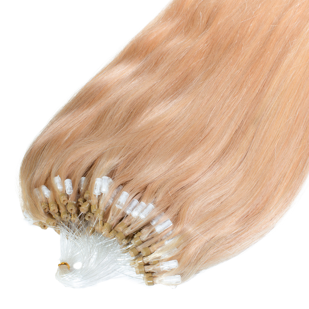 hair2heart Extensions à froid Microring Premium cheveux naturels #18 Noisette 0.5g extensions