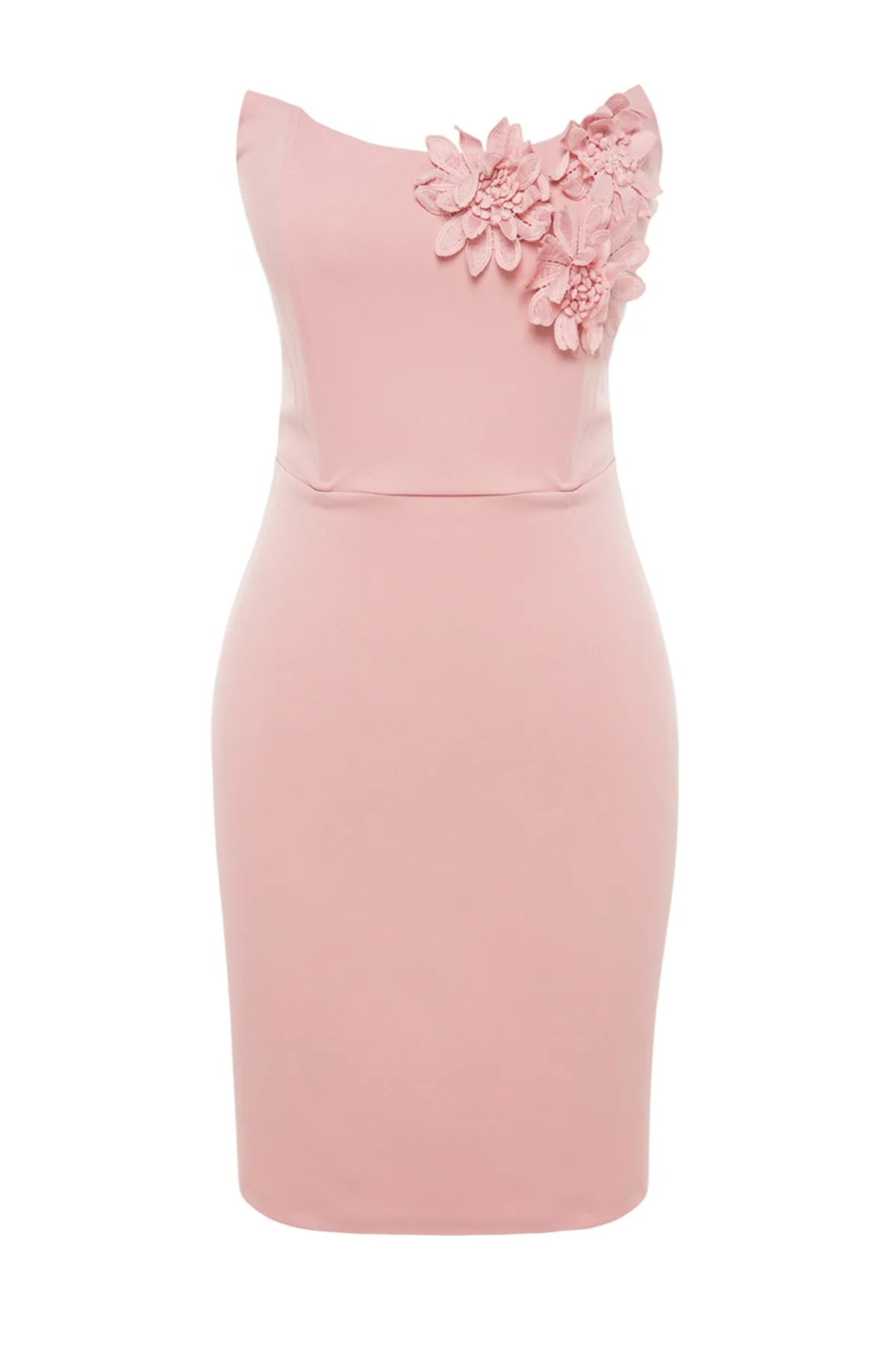 Trendyol Collection  Dusty Rose Tailliertes, gewebtes, elegantes Abendkleid TPRSS23EL00302