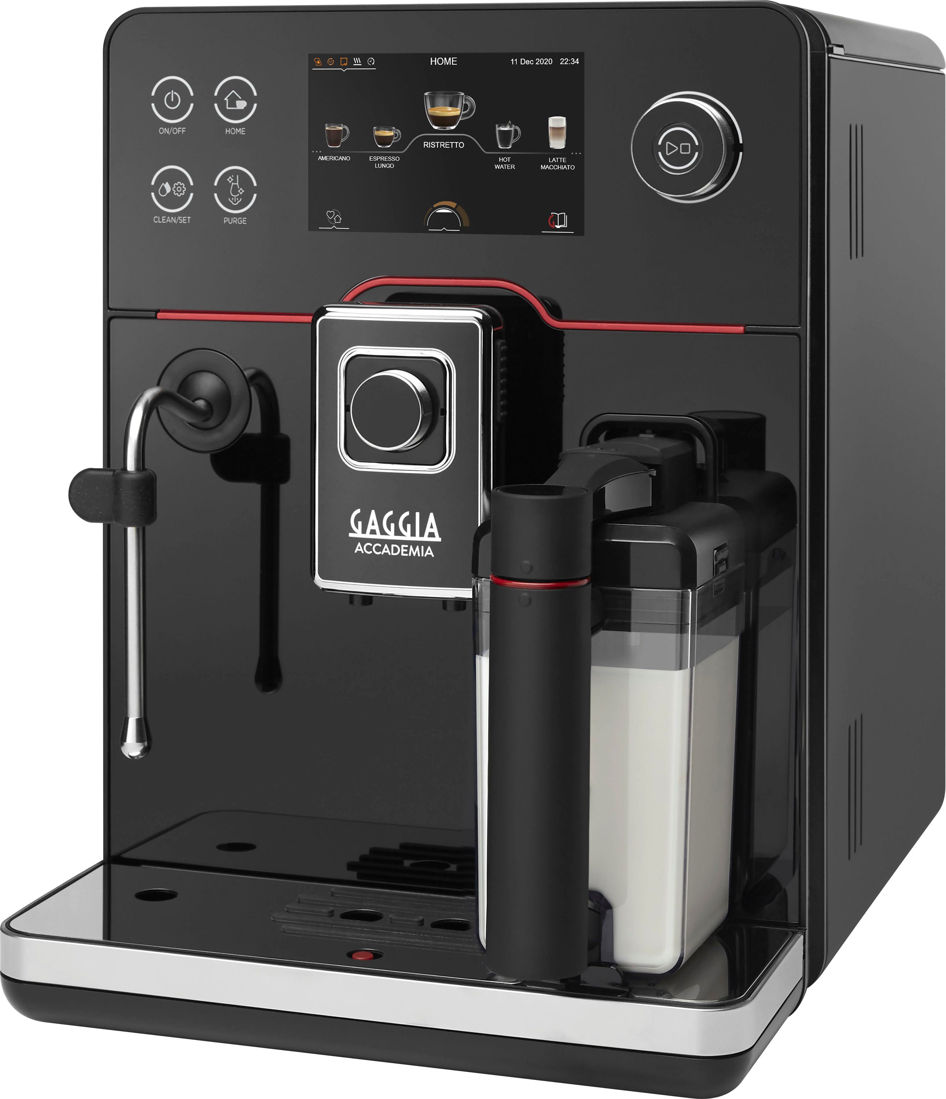 Gaggia Kaffeevollautomat Accademia, hochwertige schwarze Glasfront