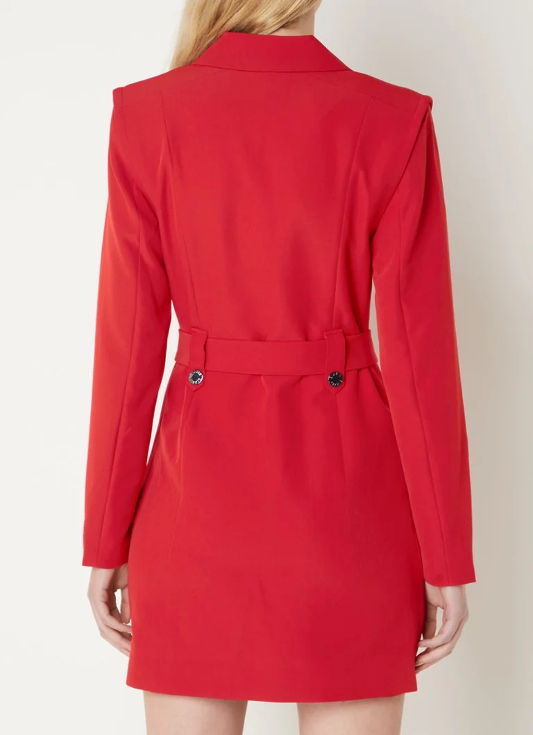 NIKKIE Africa blazer dress with tie belt and shoulder pads