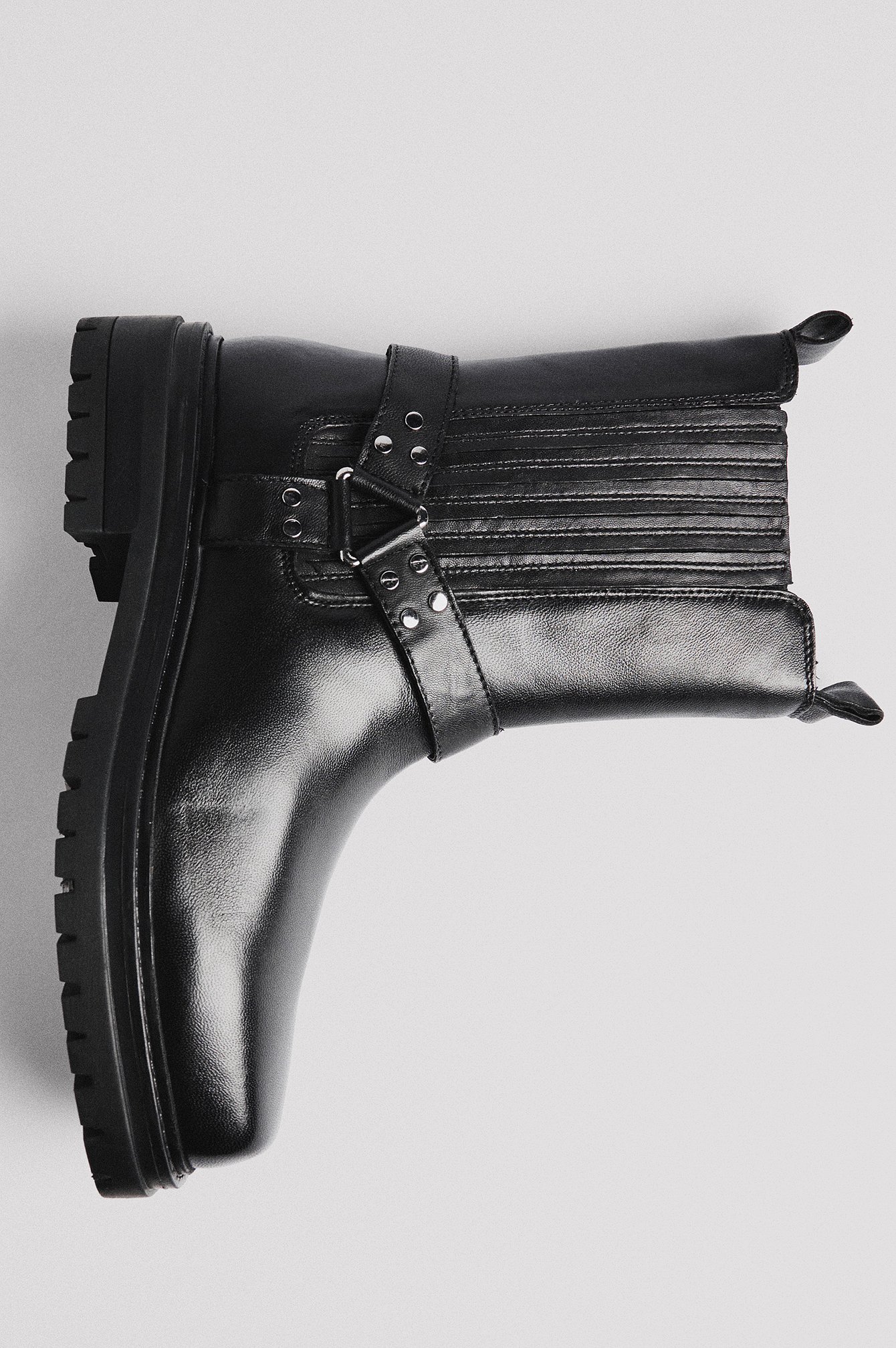 Plateau-Bikerstiefel aus Leder