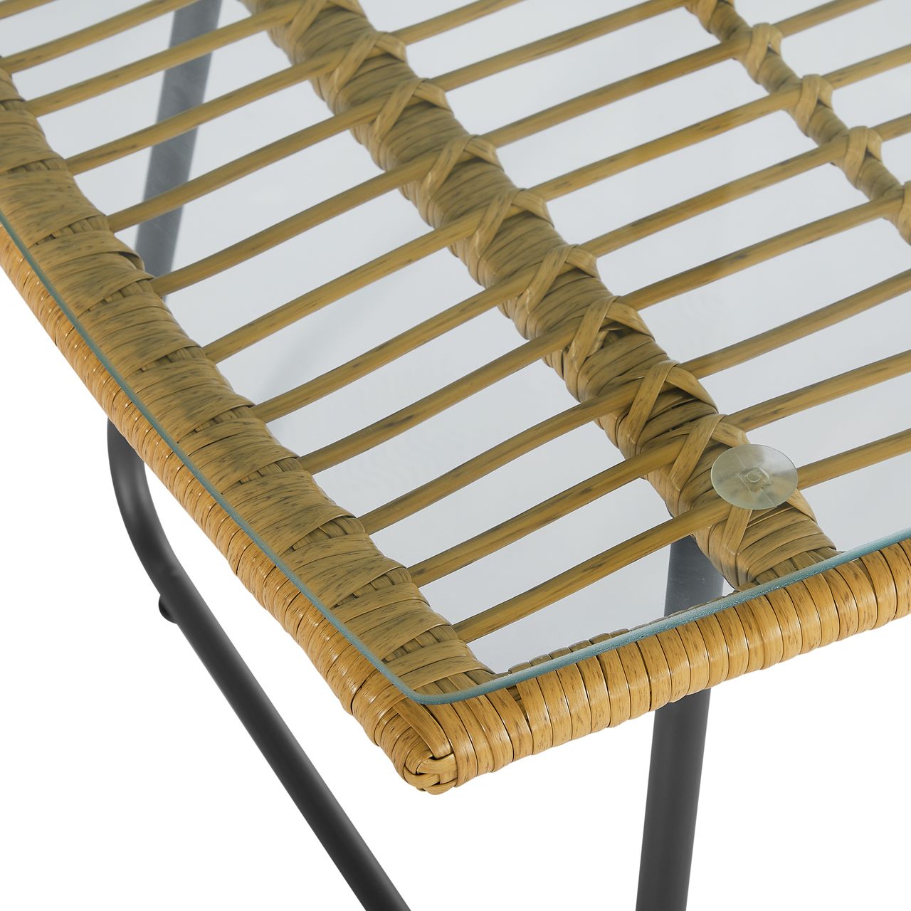 Happy Home Happy Home Lounge-Set 4tlg. HGS45-GRA helles Rattan mit Sitzkissen in grau