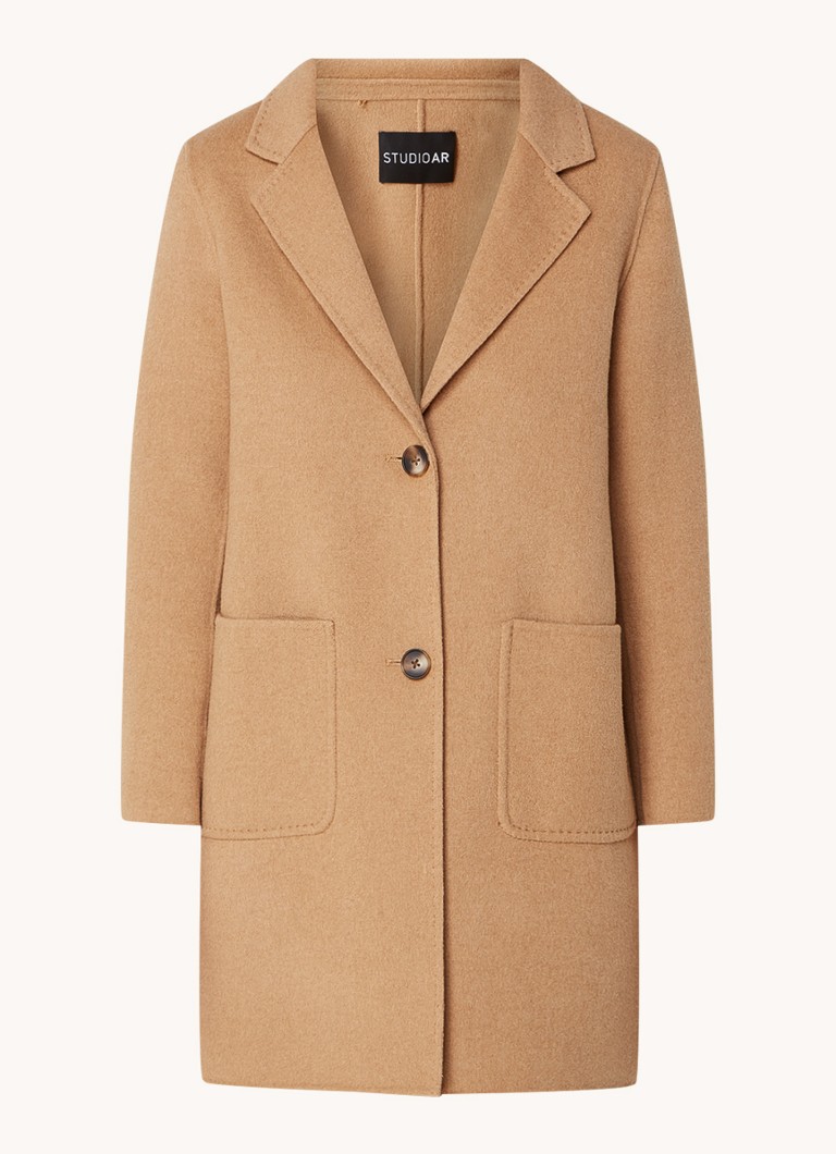 STUDIO AR by Arma Moya wool blend coat with patch pockets