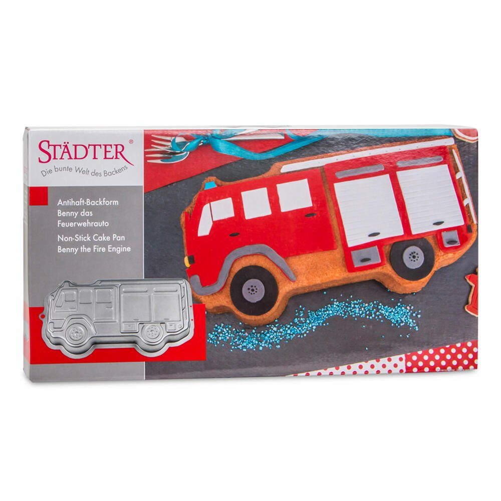 STÄDTER Backform Benny das Feuerwehrauto 33 x 17 cm