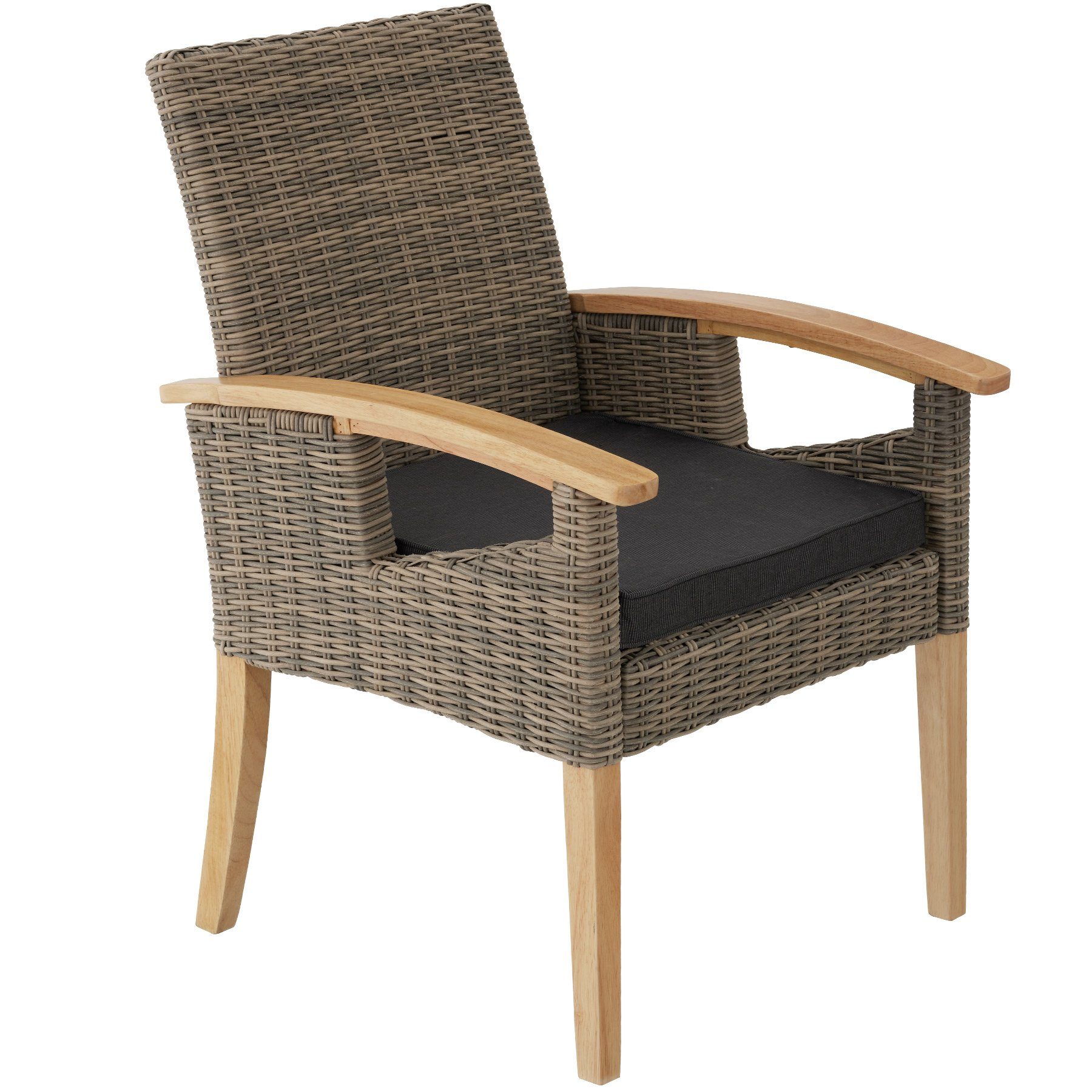 tectake Rattanstuhl Rosarno (1er, 1 St), Pflegeleicht