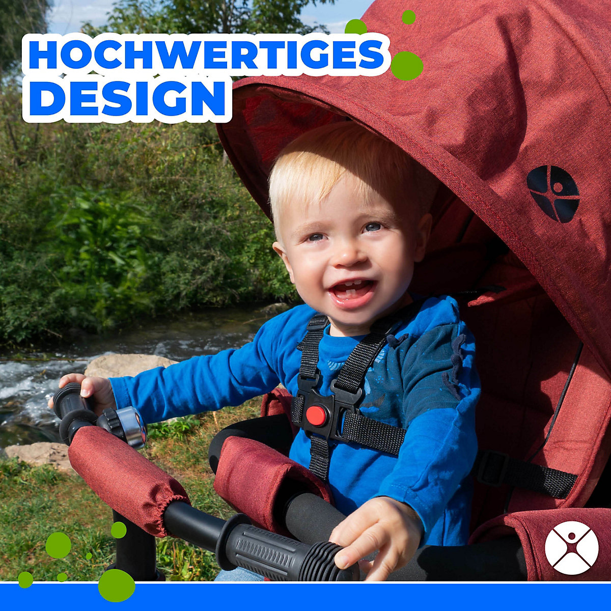 Kinderwagen Buggy Dreirad KSF12 Schieber - 7in1 Kinderdreirad mit Schubstange & Buggy