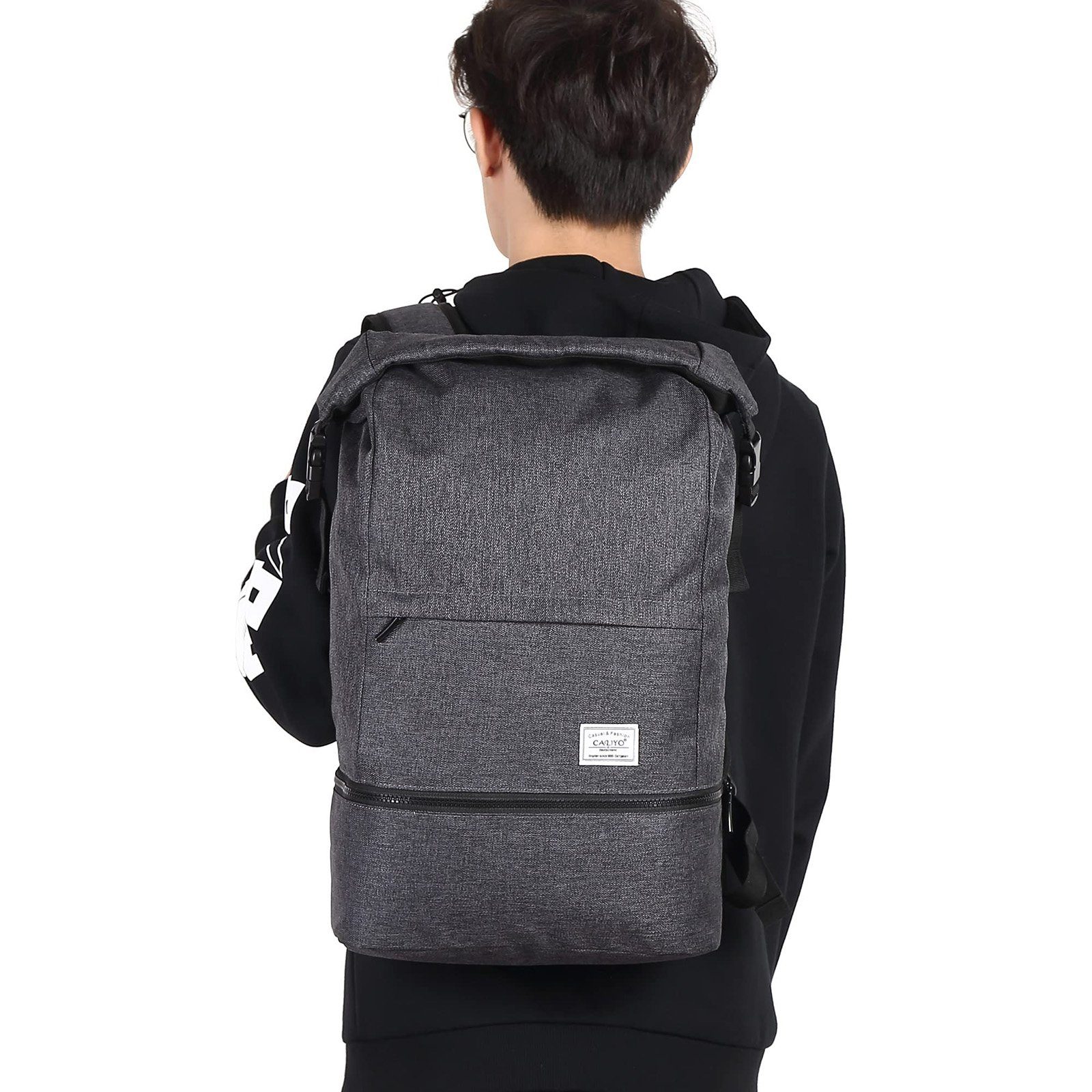TAN.TOMI Rucksack Rucksack Damen, Wasserdicht Laptop Herren Rolltop Reiserucksack, Rucksack mit Laptopfach außen, ergonomisches Rückendesign