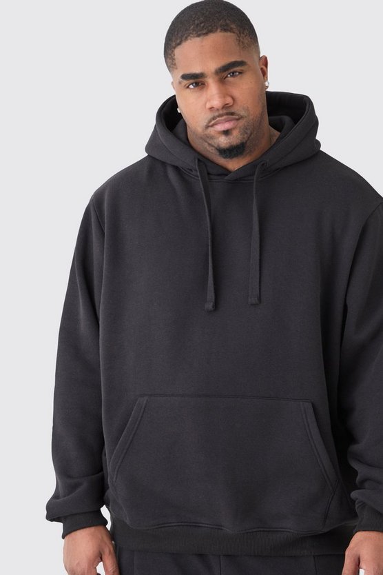 Plus Basic Hoodie in Schwarz