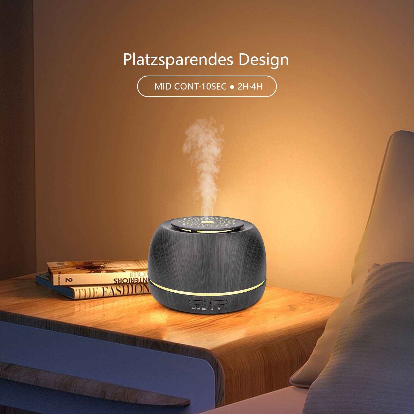 REDOM Luftbefeuchter Luft Befeuchter Aroma Diffuser Duftöl Öle Diffusor Aromatherapie 300ml, 0,30 l Wassertank, BPA-Free mit 7 Farben LED-Licht ohne Öle Schlafzimmer Spa Büro Yoga ..