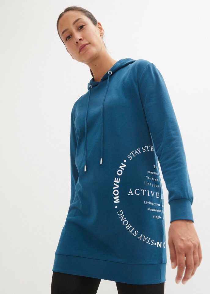 Long-Sweatshirt mit Statementdruck