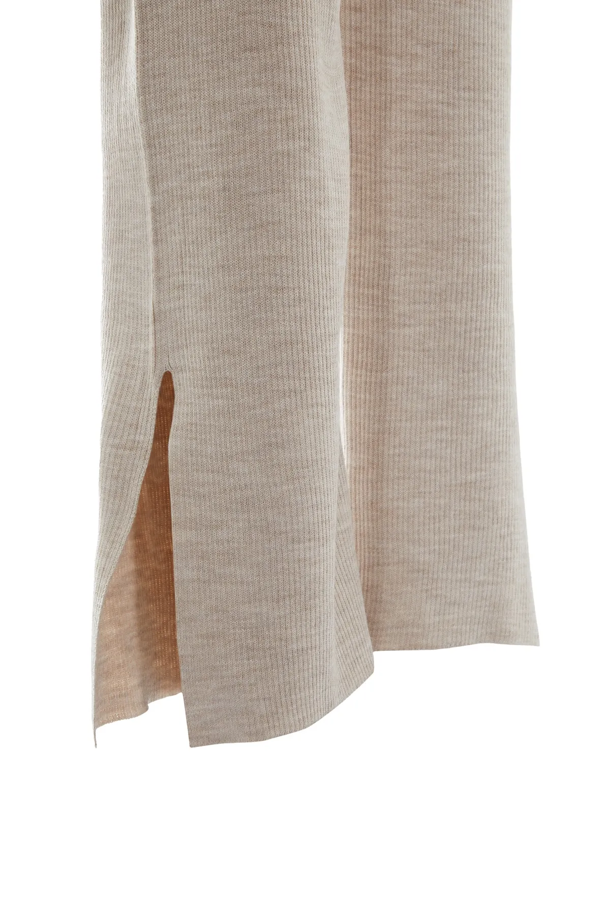 Trendyol Collection  Beige Wide Fit Basic-Hose Strickoberteil und -unterteil-Set TWOAW22AU0040