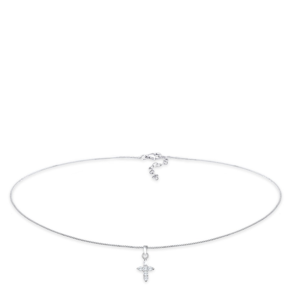 Elli Elli by Julie & Grace Collier Femme Croix Religion avec Cristaux de Zircone en Ar collier